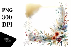 Abstract Gold Foil Wild Flowers | Sublimation | Clipart Product Image 1