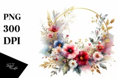 Abstract Gold Foil Wild Flowers | Sublimation | Clipart Product Image 1