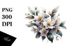 Shiny Jasmine Golden Watercolor Splash | Clipart Product Image 3