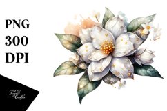 Shiny Jasmine Golden Watercolor Splash | Clipart Product Image 1