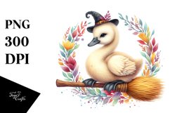 Colorful Baby Swan Broom | Sublimation | Clipart Product Image 1