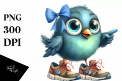 Watercolor Bird with Bow and Shoes Product Image 1
