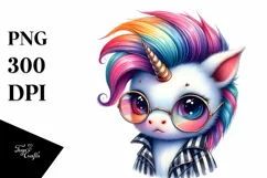 Cute Baby Unicorn Drawing PNG Product Image 3
