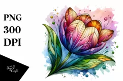 detailed vibrant Pastel Wooden Small Stained Tulip PNG Product Image 3