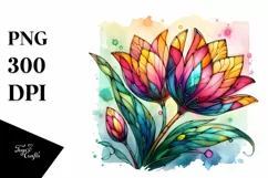 detailed vibrant Pastel Wooden Small Stained Tulip PNG Product Image 3