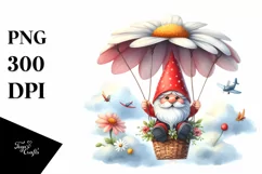Watercolor Cute Gnome Daisy Parachute | Sublimation | Product Image 1