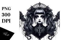 Detailed Gothic Girl PNG Product Image 1