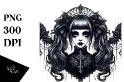 Detailed Gothic Girl PNG Product Image 1