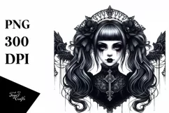 Detailed Gothic Girl PNG Product Image 3