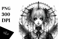 Vibrant Gothic Girl PNG Product Image 3
