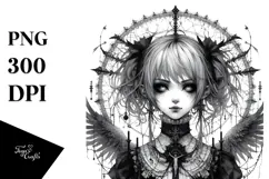 Vibrant Gothic Girl PNG Product Image 1