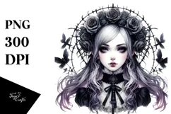 Detailed Gothic Girl PNG Product Image 1