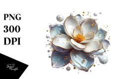 Glossy Gardenia, Watercolor PNG Product Image 1