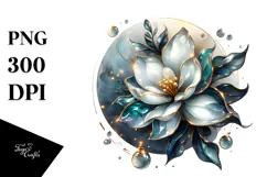 Glossy Gardenia, Watercolor PNG Product Image 1