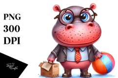 Hippo Boots Stand | Summer Sticker Clipart Product Image 1