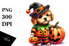 Cute Baby Dog Halloween Drawing Product Image 1