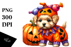 Cute Baby Dog Halloween Drawing Product Image 1
