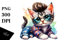 cute Hip Cat with Cool Haircut, High-Res PNG Product Image 1