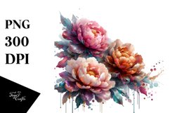 Shiny Peonies Abstract Clipart Product Image 3