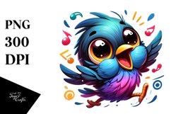 colorful Baby Blackbird Dancing Clipart Product Image 3