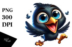 colorful Baby Blackbird Dancing Clipart Product Image 1