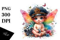 Colorful Baby Fairy with Director&#039;s Cap PNG Product Image 3