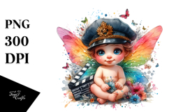 Colorful Baby Fairy with Director&#039;s Cap PNG Product Image 1