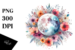 Abstract Moon Flowers | Sublimation | Clipart Product Image 1