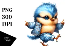 cute Modest Bird in Dance Pose, Transparent PNG Product Image 1