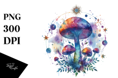 Magical Celestial Mushroom Bouquet PNG Product Image 1