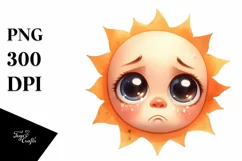 Watercolor Funny Baby Face PNG Product Image 1