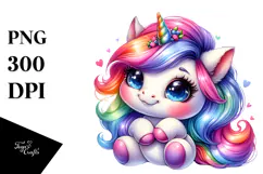 Cute Baby Unicorn PNG Product Image 1