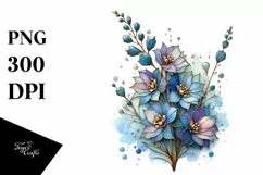 Wooden Delphinium Watercolor Product Image 3
