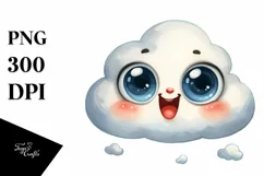 Watercolor Funny Baby Face PNG Product Image 1