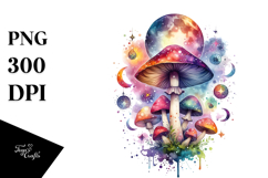 Magical Celestial Mushroom Tarot Splash PNG Product Image 1