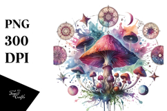 Magical Celestial Mushroom Tarot Splash PNG Product Image 1