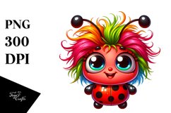 colorful Baby Ladybug Smiling Clipart Product Image 3