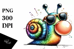 Cartoon Snail with Sunglasses Blowing Chewing Gum | Product Image 1