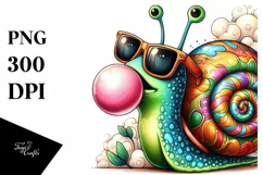 Cartoon Snail with Sunglasses Blowing Chewing Gum | Product Image 3