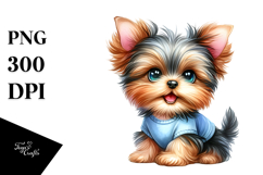 Happy Yorkshire Terrier Puppy PNG Product Image 1