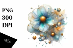 Glossy Cosmos with Golden Insertions Watercolor Splash Product Image 3