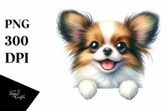 Funny Papillon Baby Smiling Watercolor Product Image 1