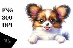 Funny Papillon Baby Smiling Watercolor Product Image 3