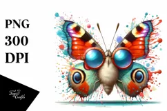 Quirky Vibrant Butterfly with Paint-Like Colors | Product Image 3