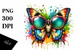 Quirky Vibrant Butterfly with Paint-Like Colors | Product Image 3