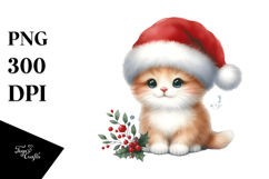 Christmass Cat with Decorations PNG Product Image 1