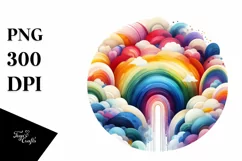 Colorful Watercolor Abstract Rainbow | Clipart Product Image 1
