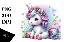 Cute Baby Unicorn Pastel Clipart Product Image 3