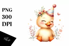 Baby Duck with Party Hat PNG Product Image 3