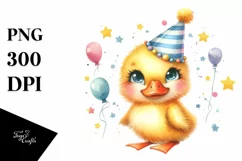 Baby Duck with Party Hat PNG Product Image 3